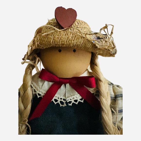 Lizzie High Wooden‎ Doll Janie Valentine Bowl of Cherries with Tag -Signed - Picture 1 of 12
